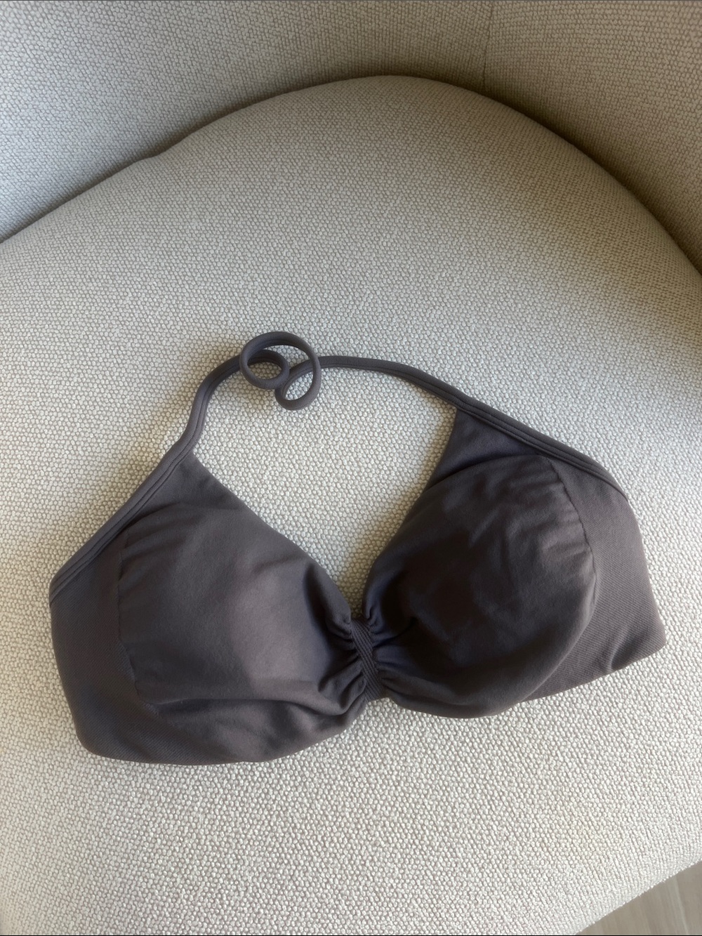 Charcoal gray sports halter bra size M